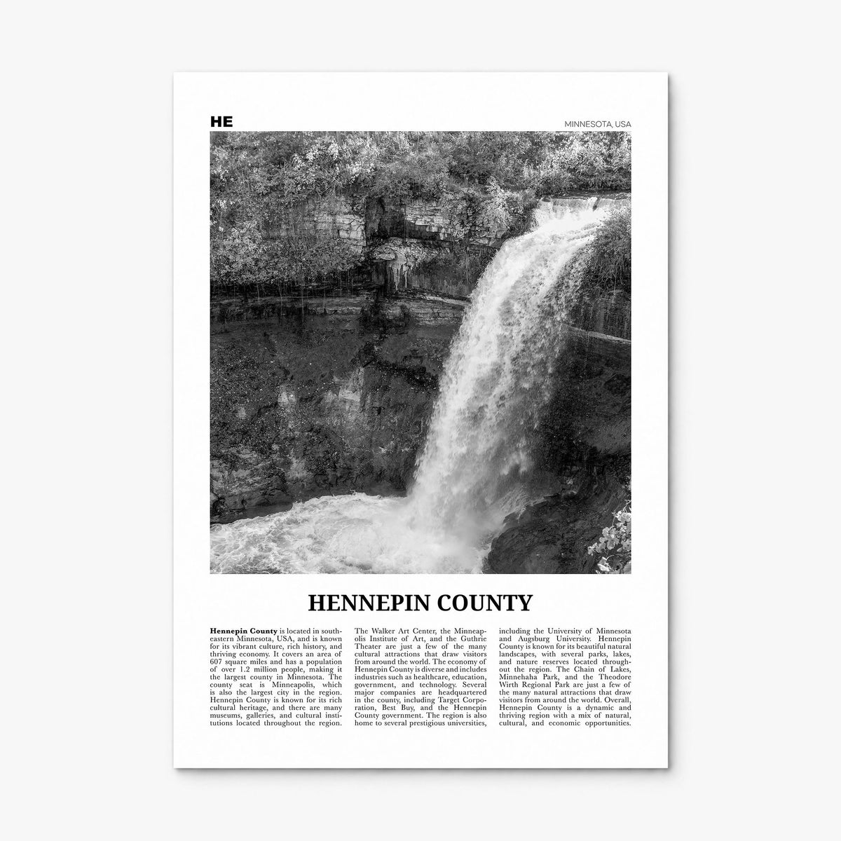 Hennepin County Newspaper Poster, print only (unframed)