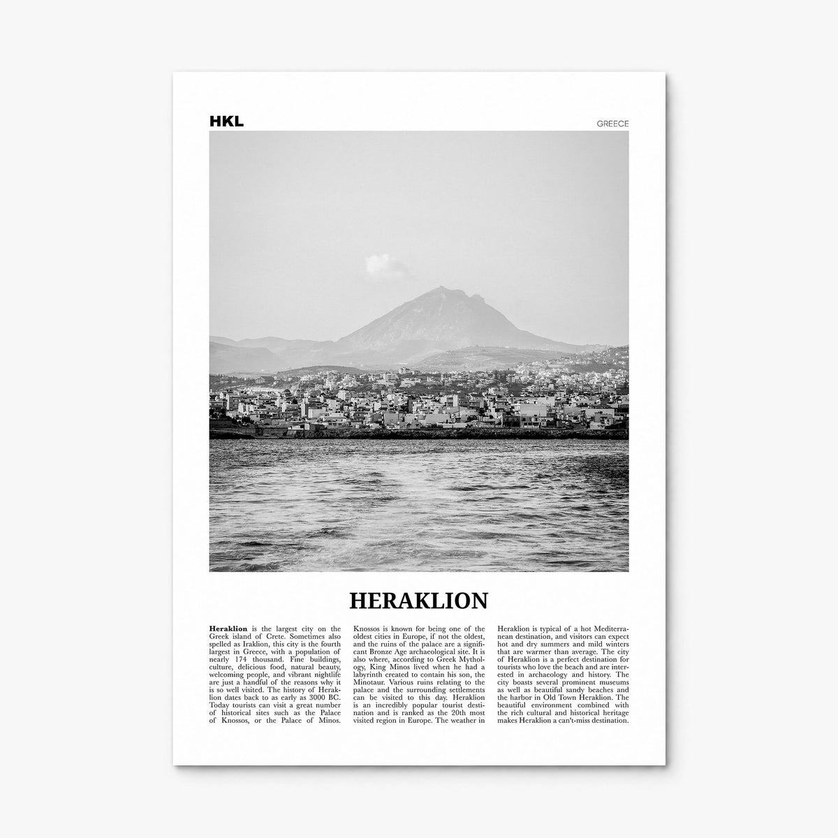 Heraklion Newspaper Poster, print only (unframed)