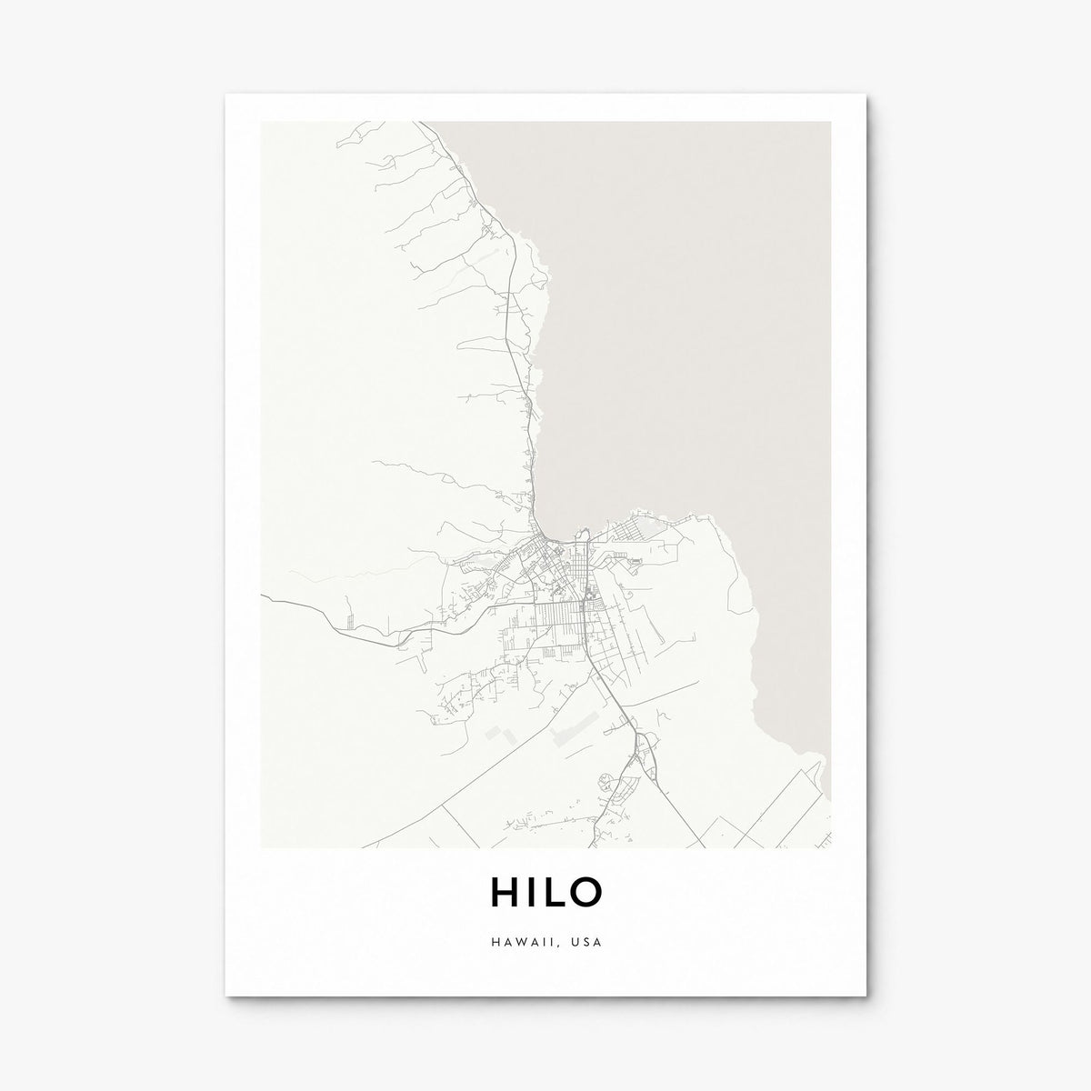 Hilo Map Poster, print only (unframed)