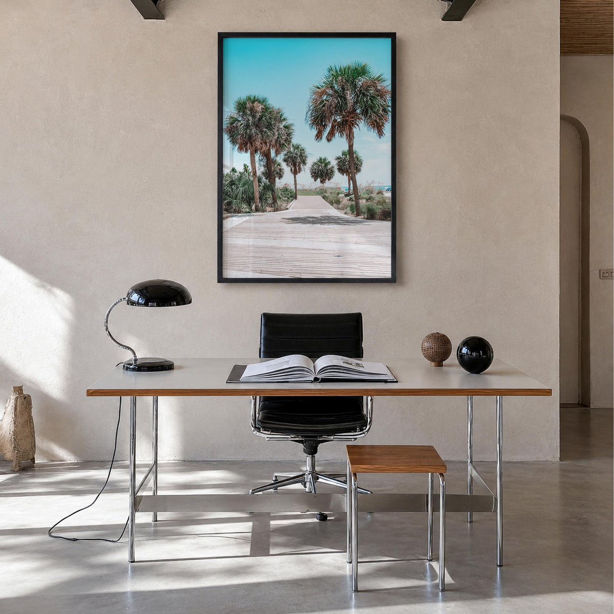 Hilton Head Island colorful photo poster of South Carolina, USA – vertical wall art in black wood frame, hanging on wall