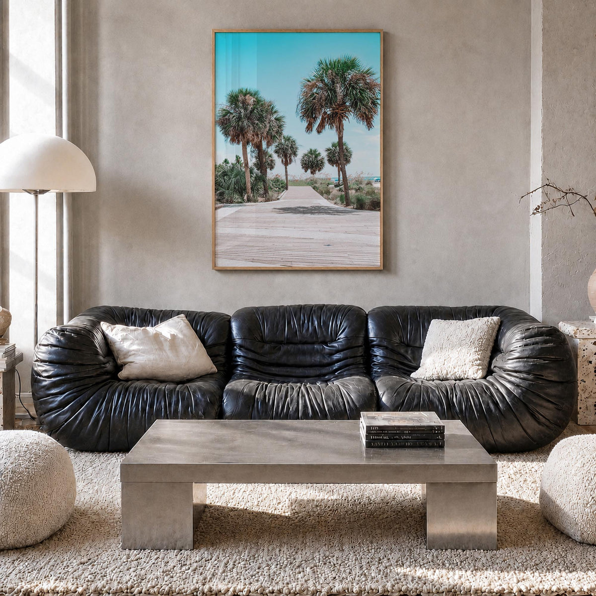 Hilton Head Island colorful photo poster of South Carolina, USA – vertical wall art in natural wood frame, hanging on wall