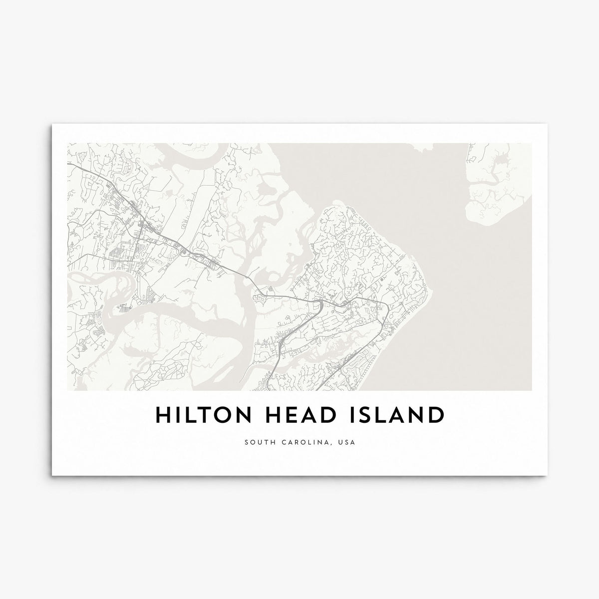 Hilton Head Island Map Poster, print only (unframed)