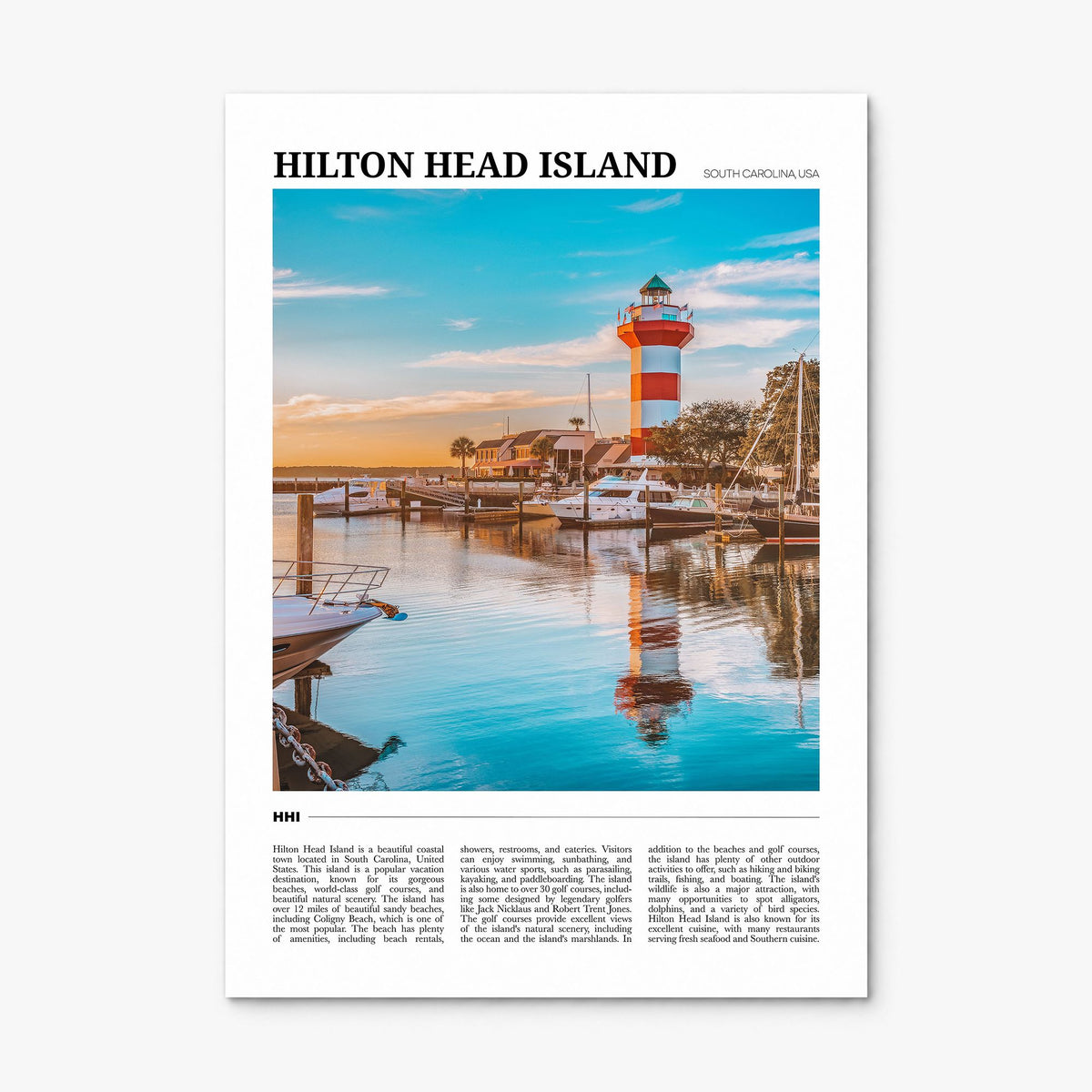 Hilton Head Island Travel Poster, print only (unframed)