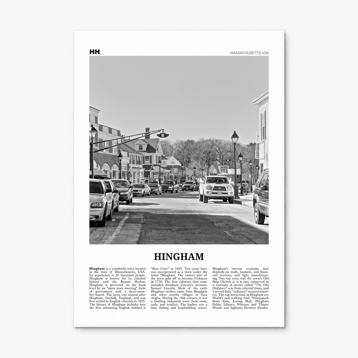 Hingham Newspaper Poster, print only (unframed)