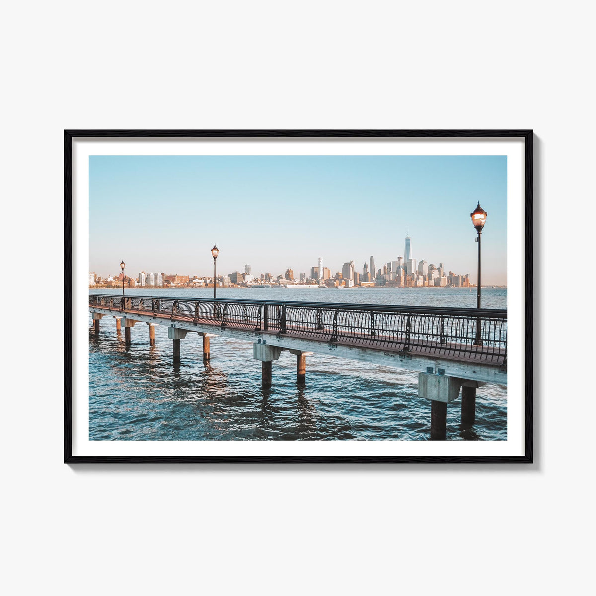 Hoboken colorful photo poster of New Jersey, USA – horizontal wall art, unframed print shown in interior mockup
