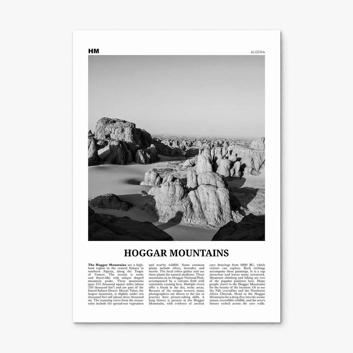 Hoggar Mountains Newspaper Poster, print only (unframed)