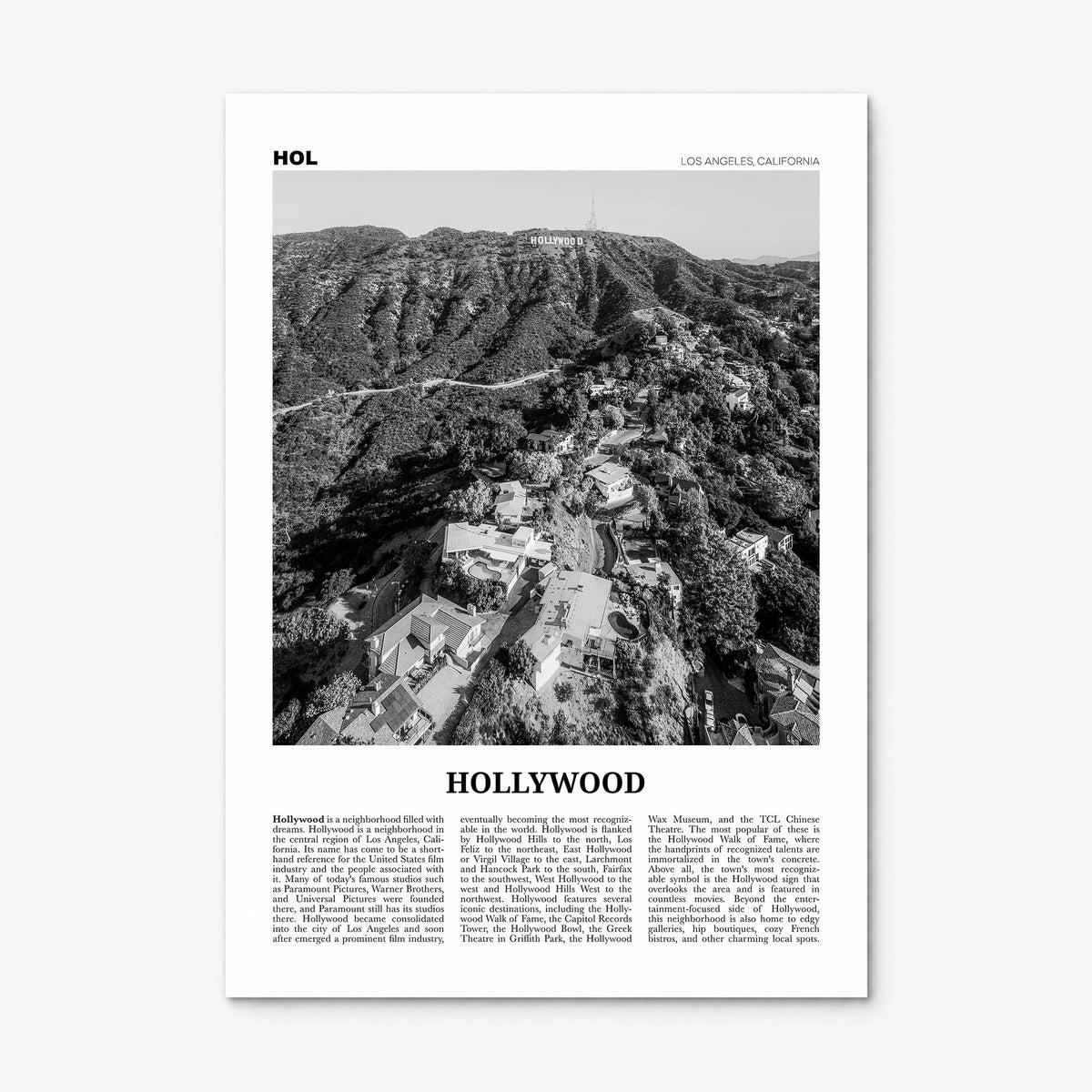 Hollywood Newspaper Poster, print only (unframed)