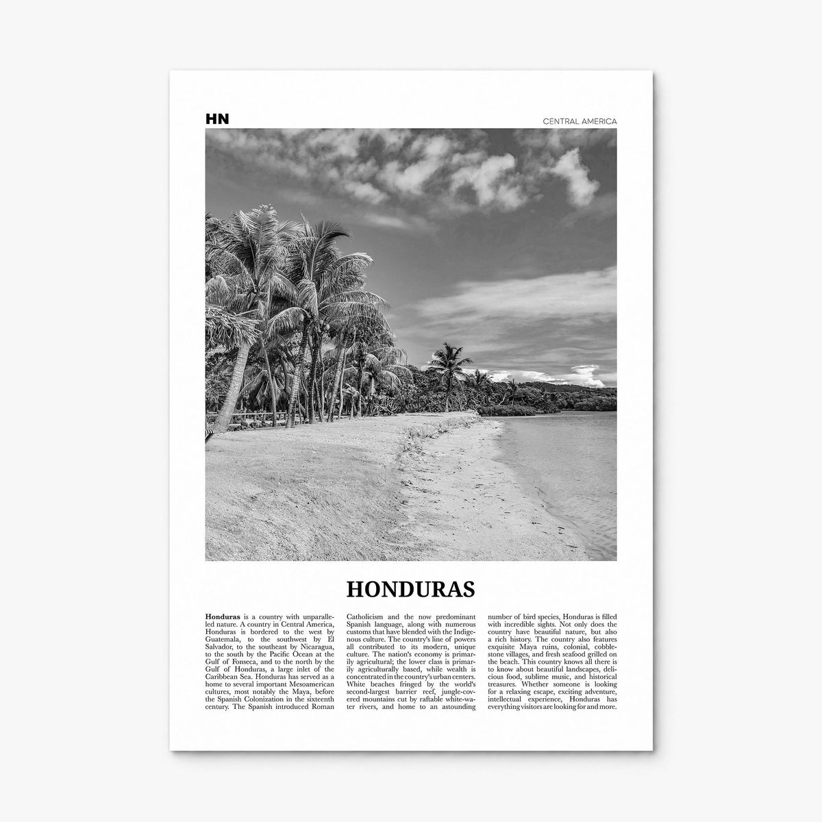 Honduras Newspaper No 1 Poster, print only (unframed)