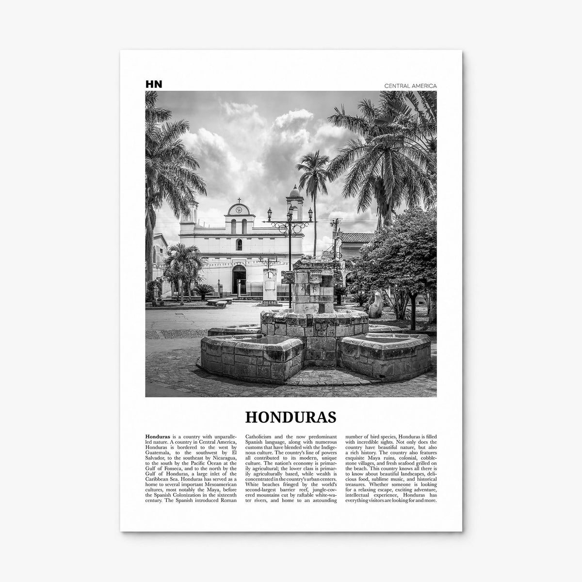 Honduras Newspaper No 2 Poster, print only (unframed)