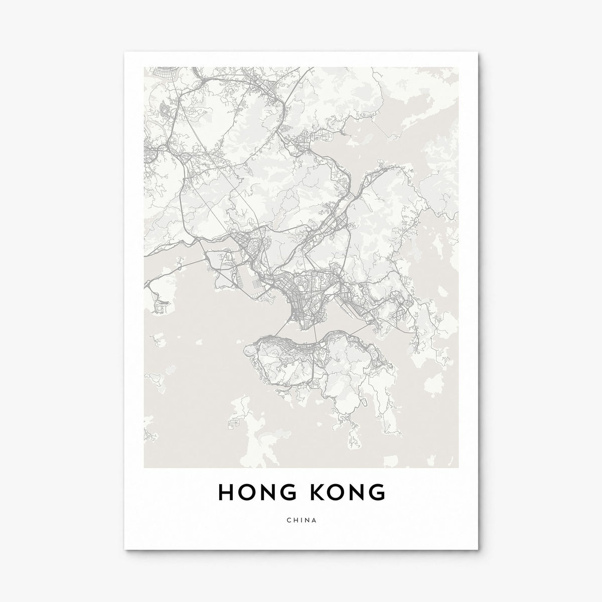 Hong Kong Map Poster, print only (unframed)