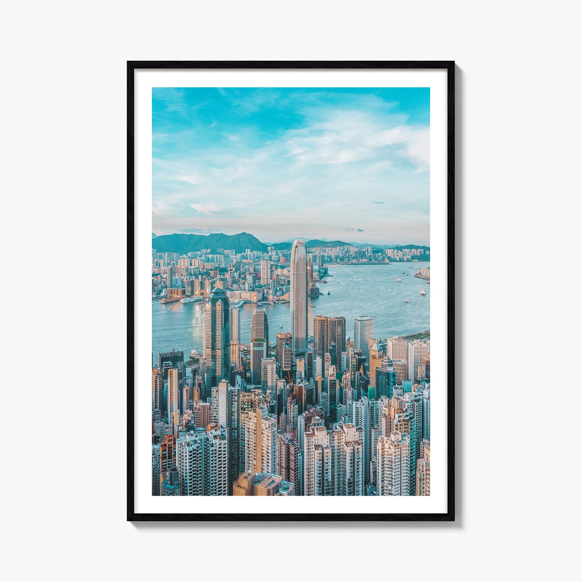 Hong Kong no. 1 colorful photo poster of Asia – vertical wall art, unframed print shown in interior mockup