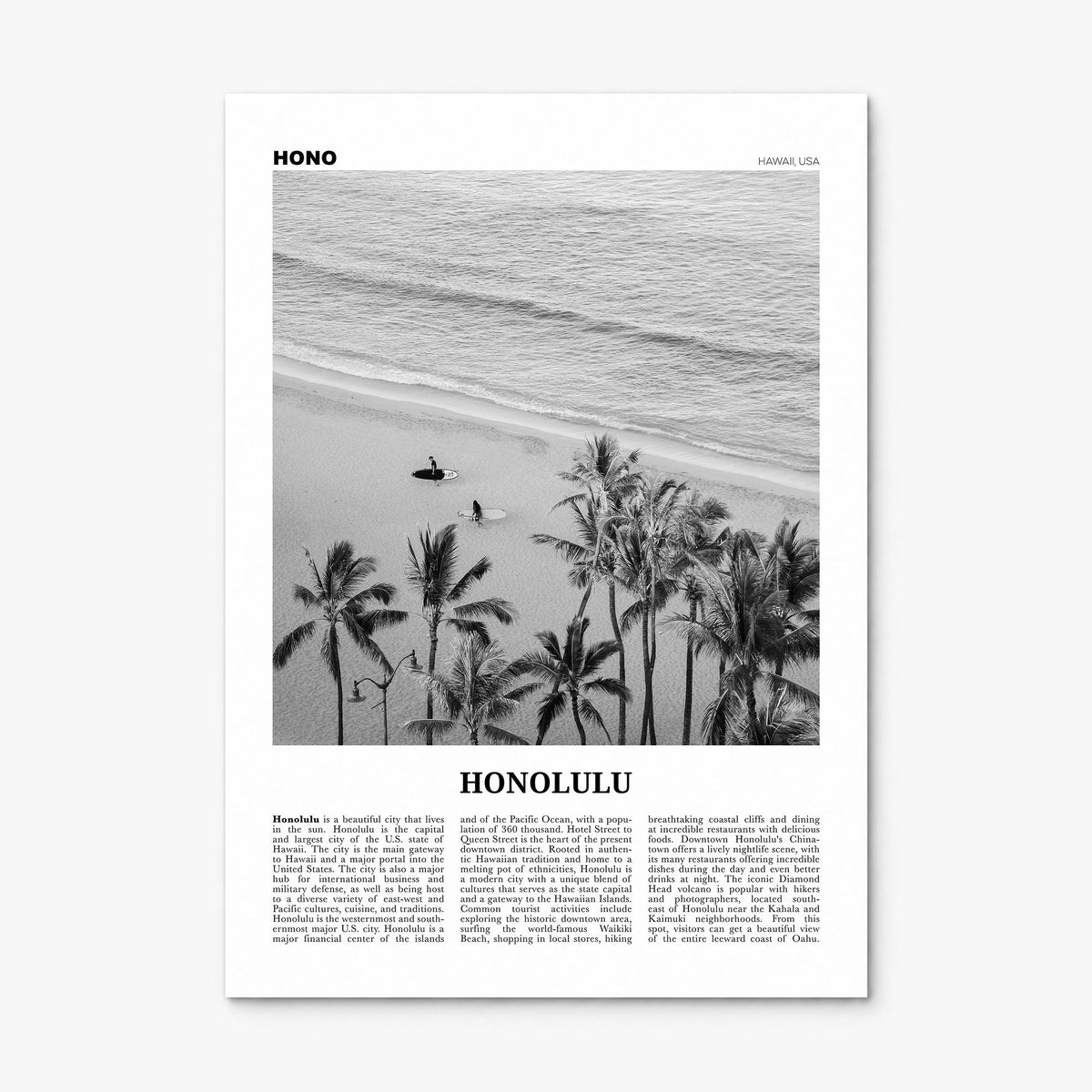 Honolulu Newspaper No 1 Poster, print only (unframed)