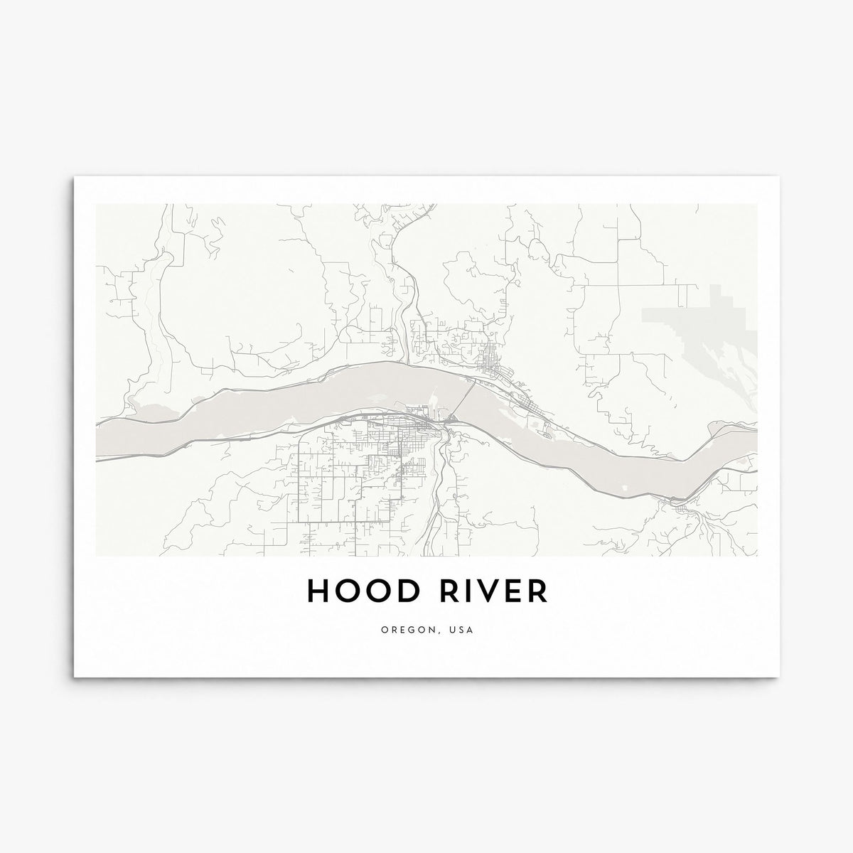 Hood River Map Poster, print only (unframed)