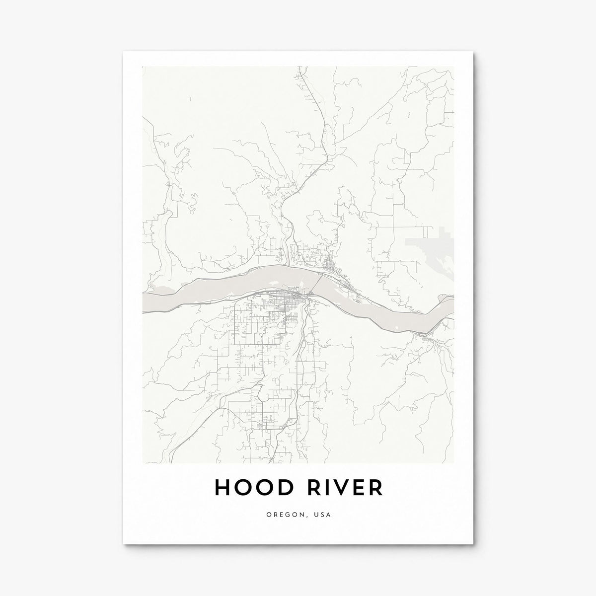 Hood River Map Poster, print only (unframed)