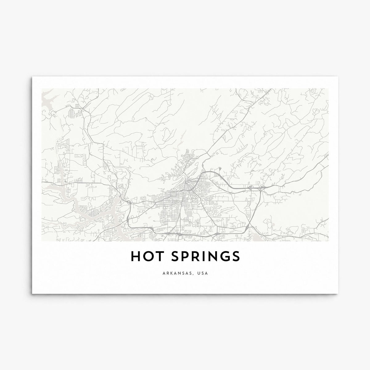 Hot Springs Map Poster, print only (unframed)