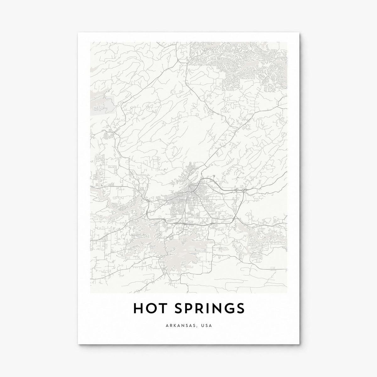 Hot Springs Map Poster, print only (unframed)