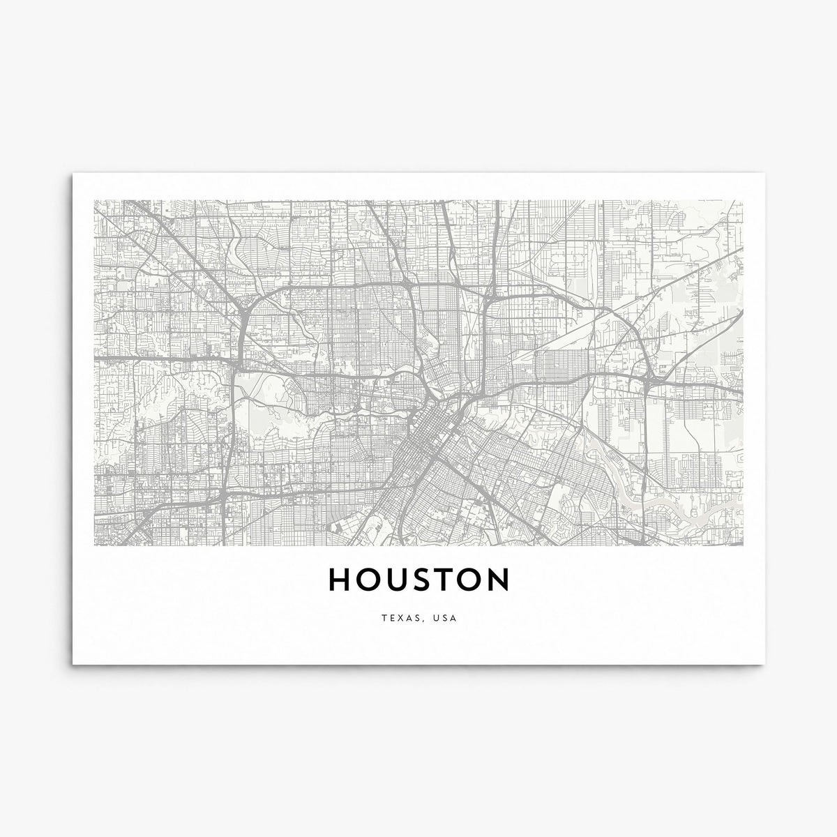 Houston Map Poster, print only (unframed)