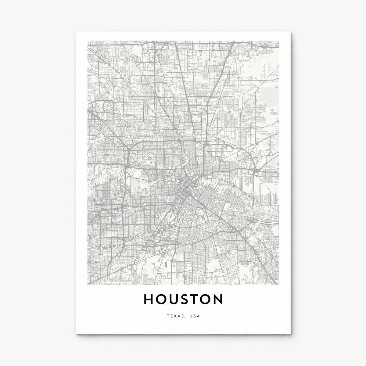 Houston Map Poster, print only (unframed)