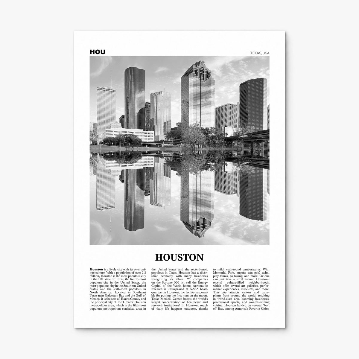 Houston Newspaper No 2 Poster, print only (unframed)