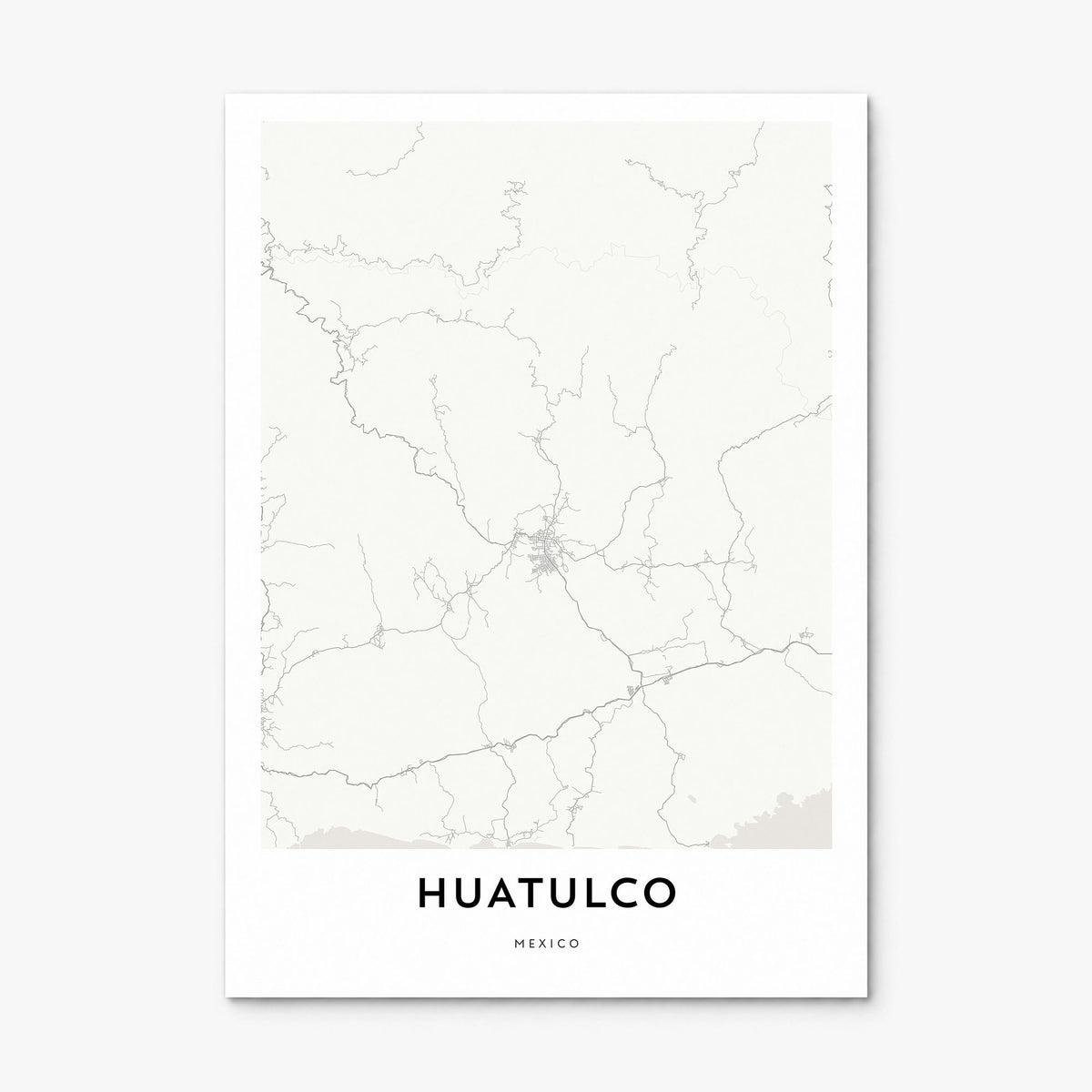 Huatulco Map Poster, print only (unframed)