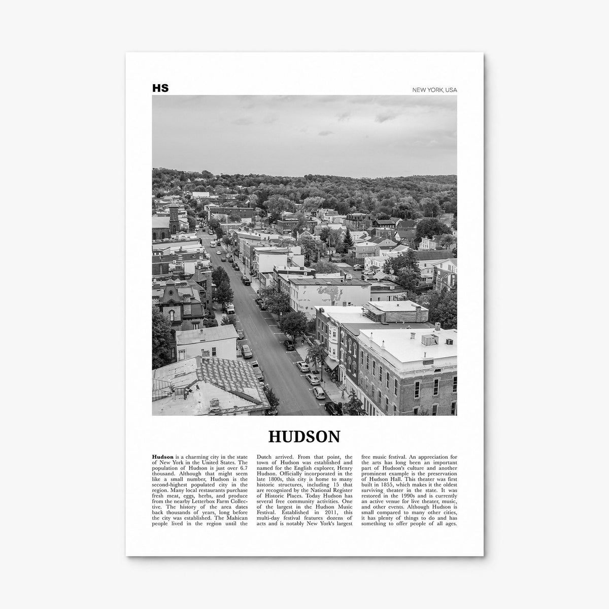 Hudson Newspaper Poster, print only (unframed)