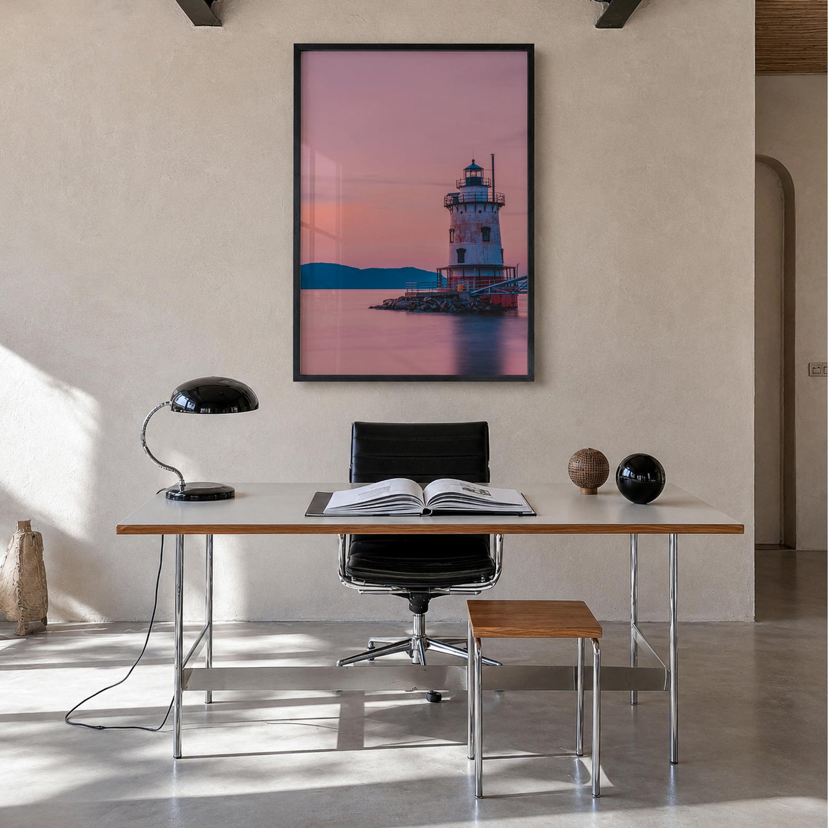 Hudson Valley no. 2 colorful photo poster of New York, USA – vertical wall art in black wood frame, hanging on wall