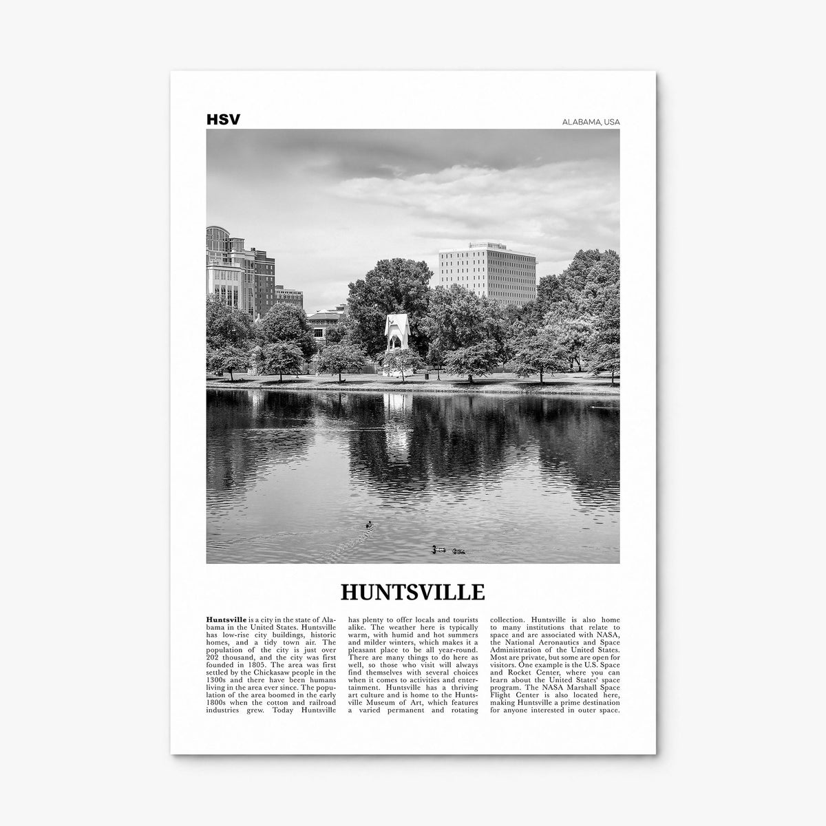 Huntsville Newspaper Poster, print only (unframed)