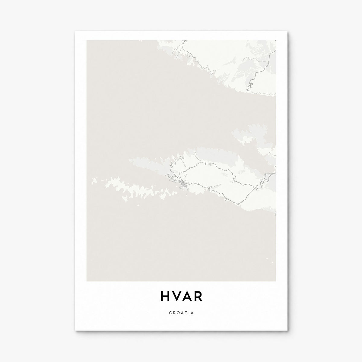Hvar Map Poster, print only (unframed)
