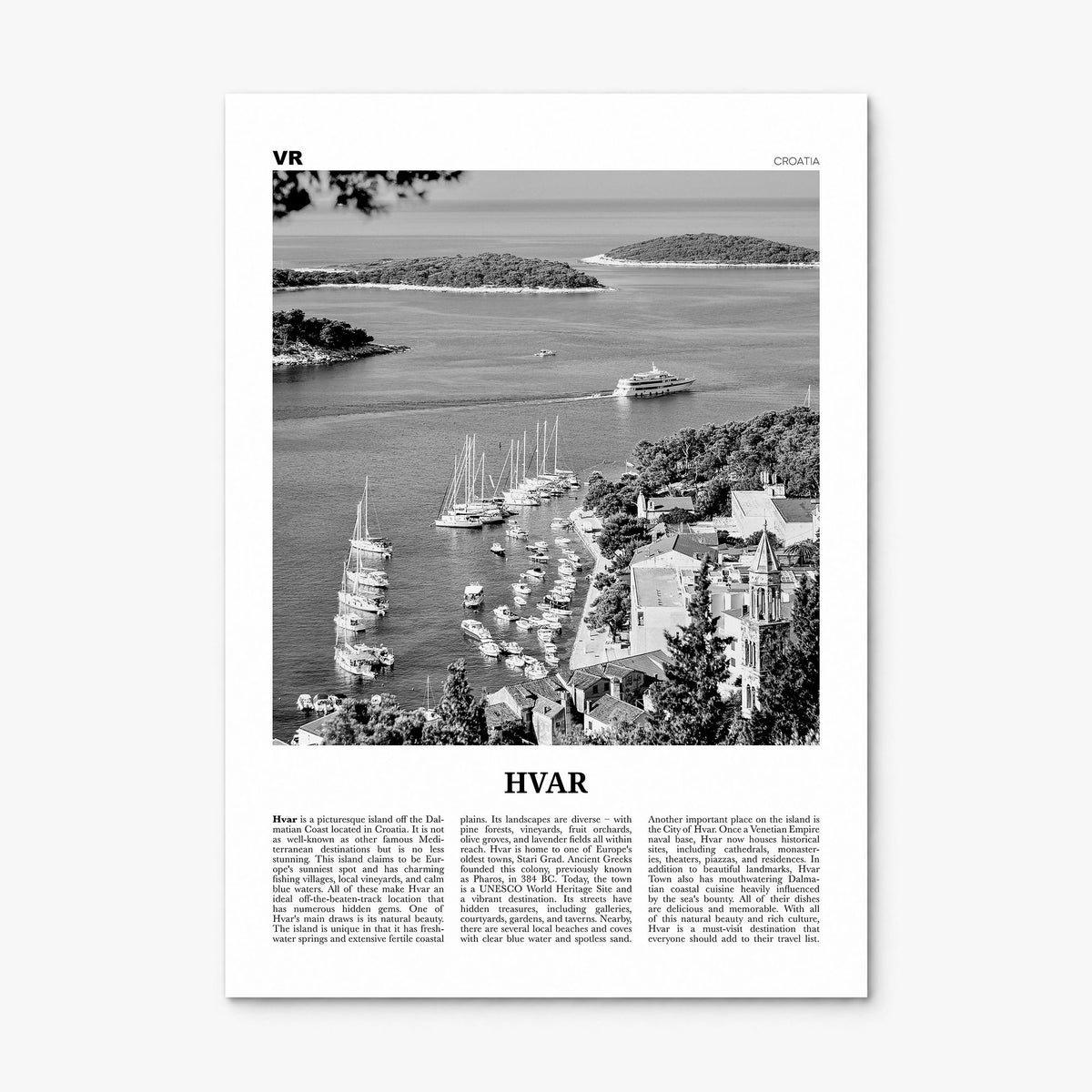 Hvar Newspaper Poster, print only (unframed)