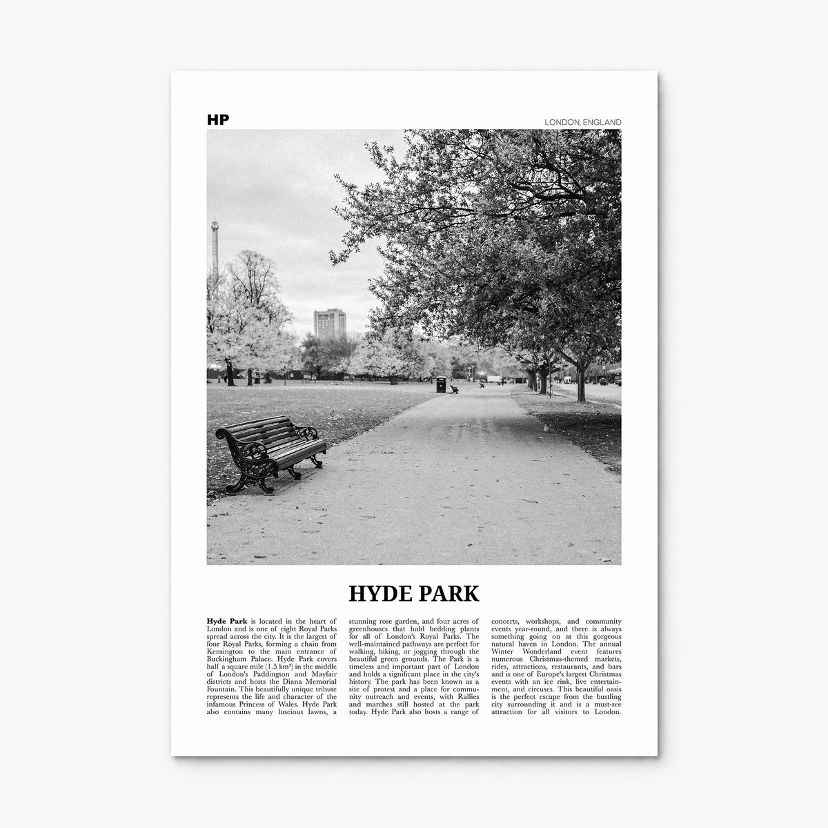Hyde Park Newspaper Poster, print only (unframed)