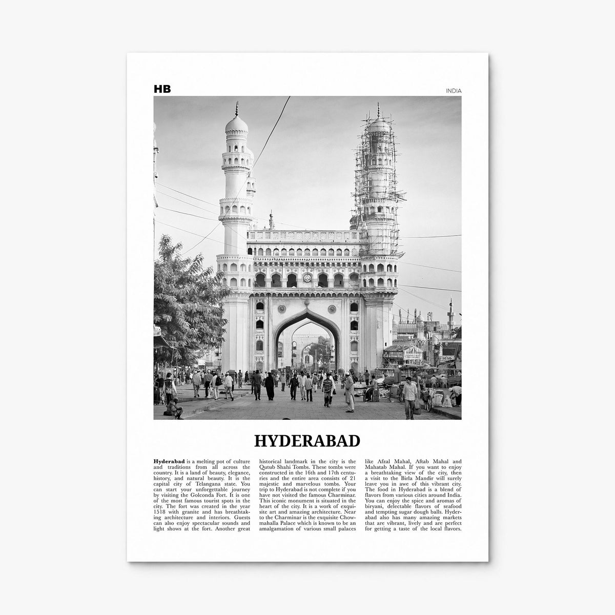 Hyderabad Newspaper Poster, print only (unframed)