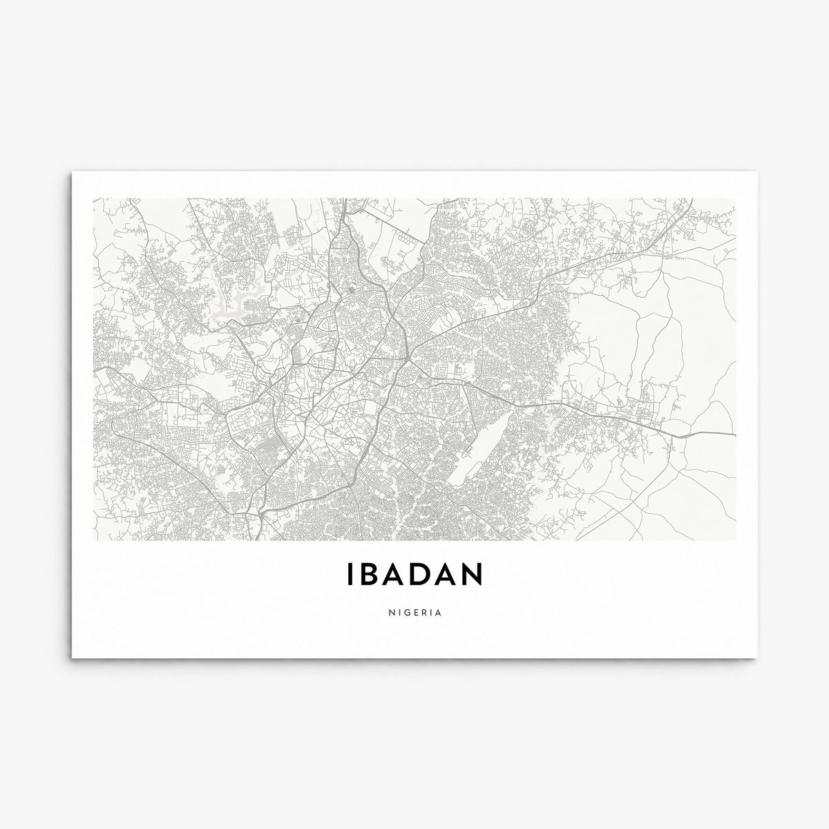 Ibadan Map Poster, print only (unframed)