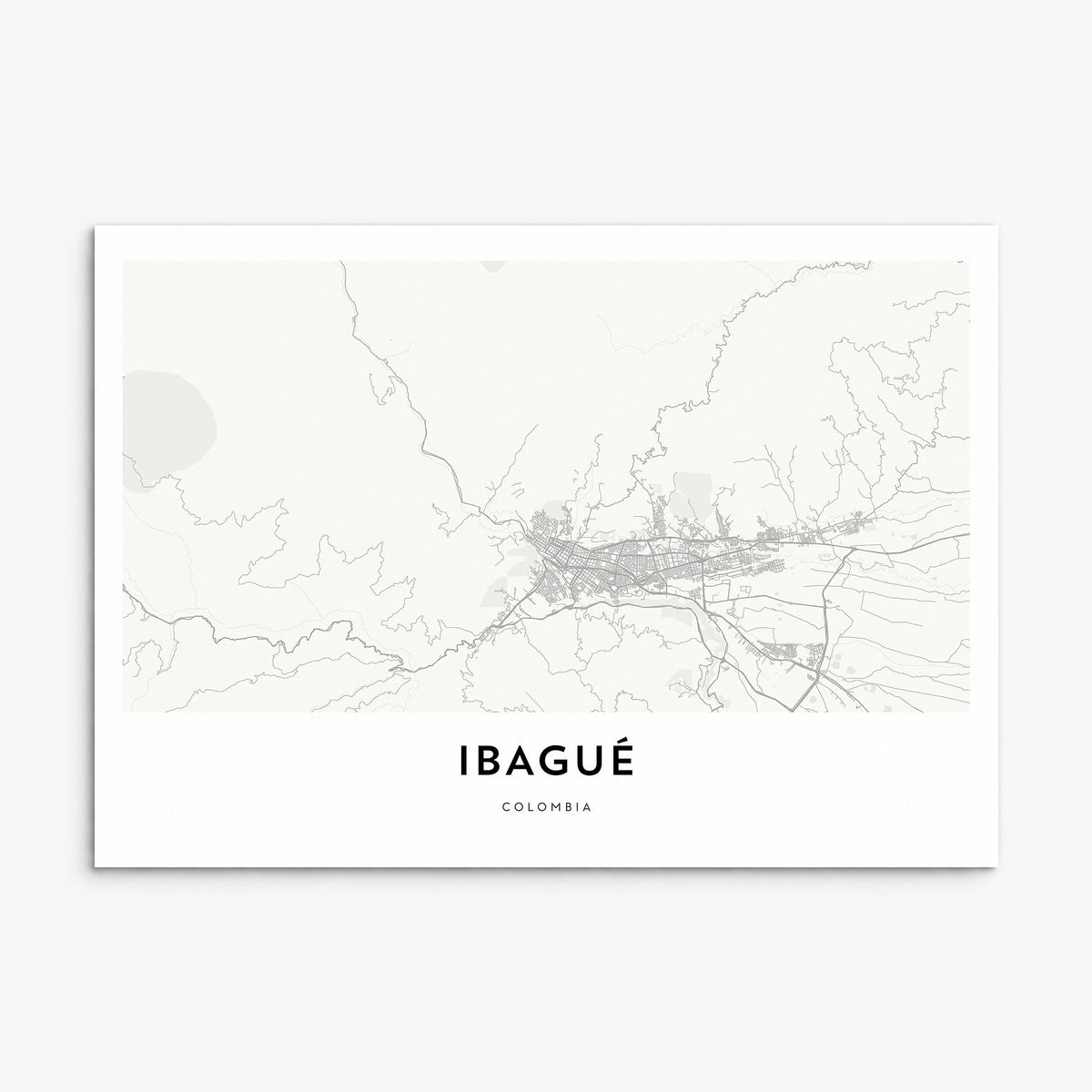 Ibagué Map Poster, print only (unframed)