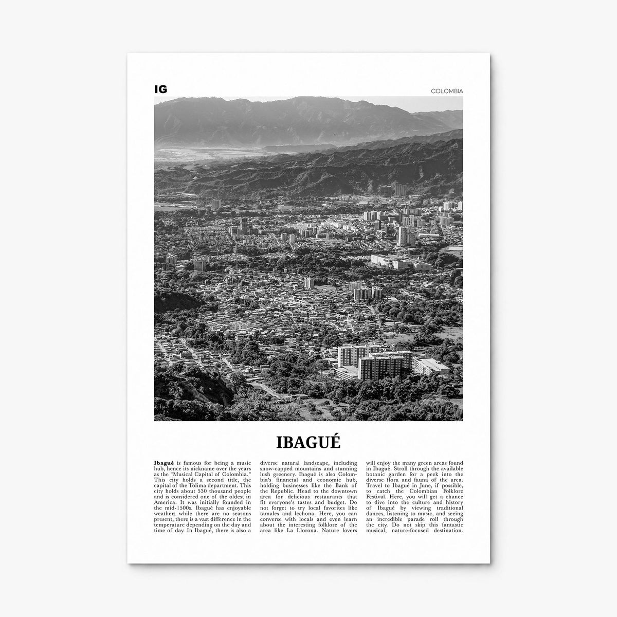 Ibagué Newspaper Poster, print only (unframed)