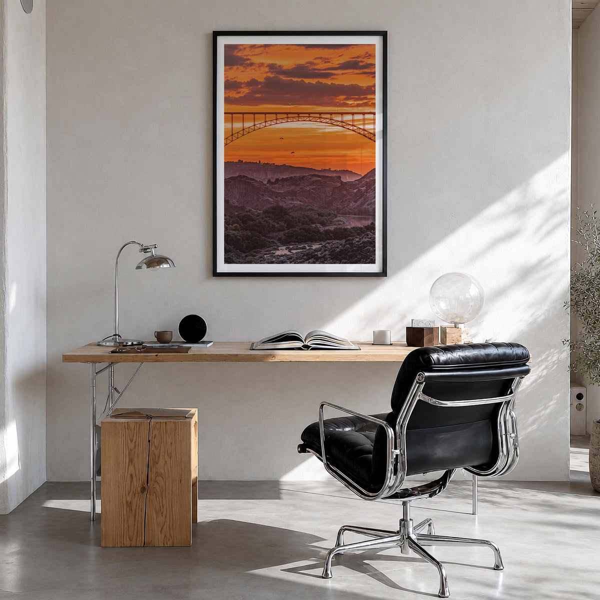 Idaho no. 2 colorful photo poster of United States – vertical wall art in black wood frame with white border, hanging on wall