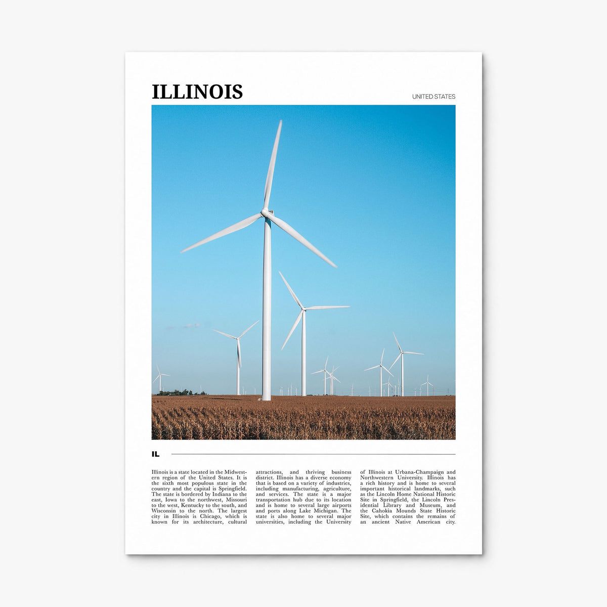 Illinois Travel No 1 Poster, print only (unframed)