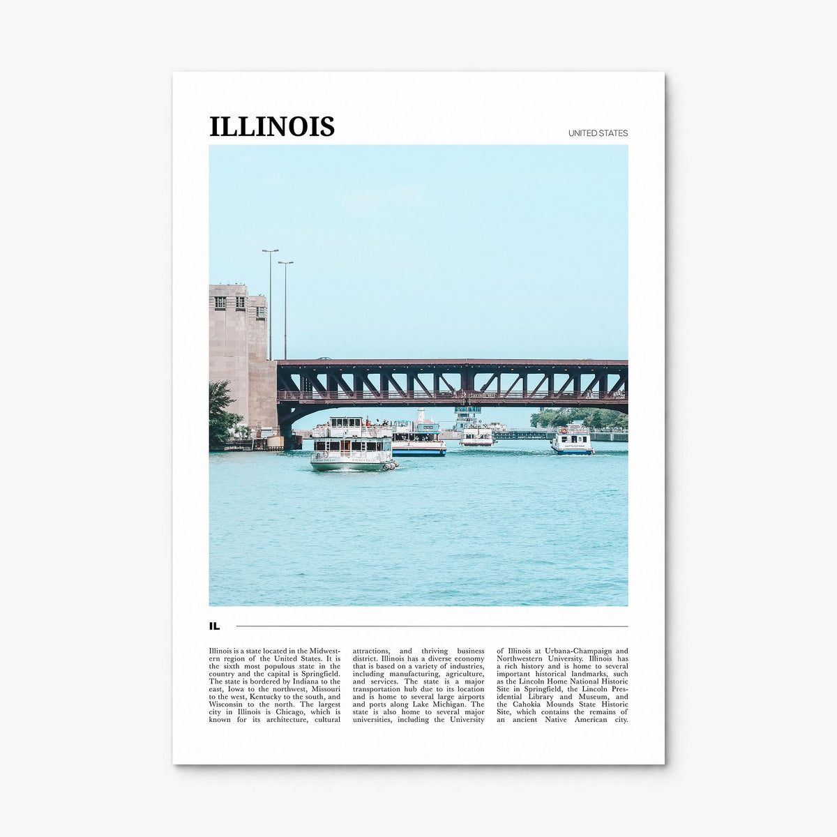 Illinois Travel No 2 Poster, print only (unframed)