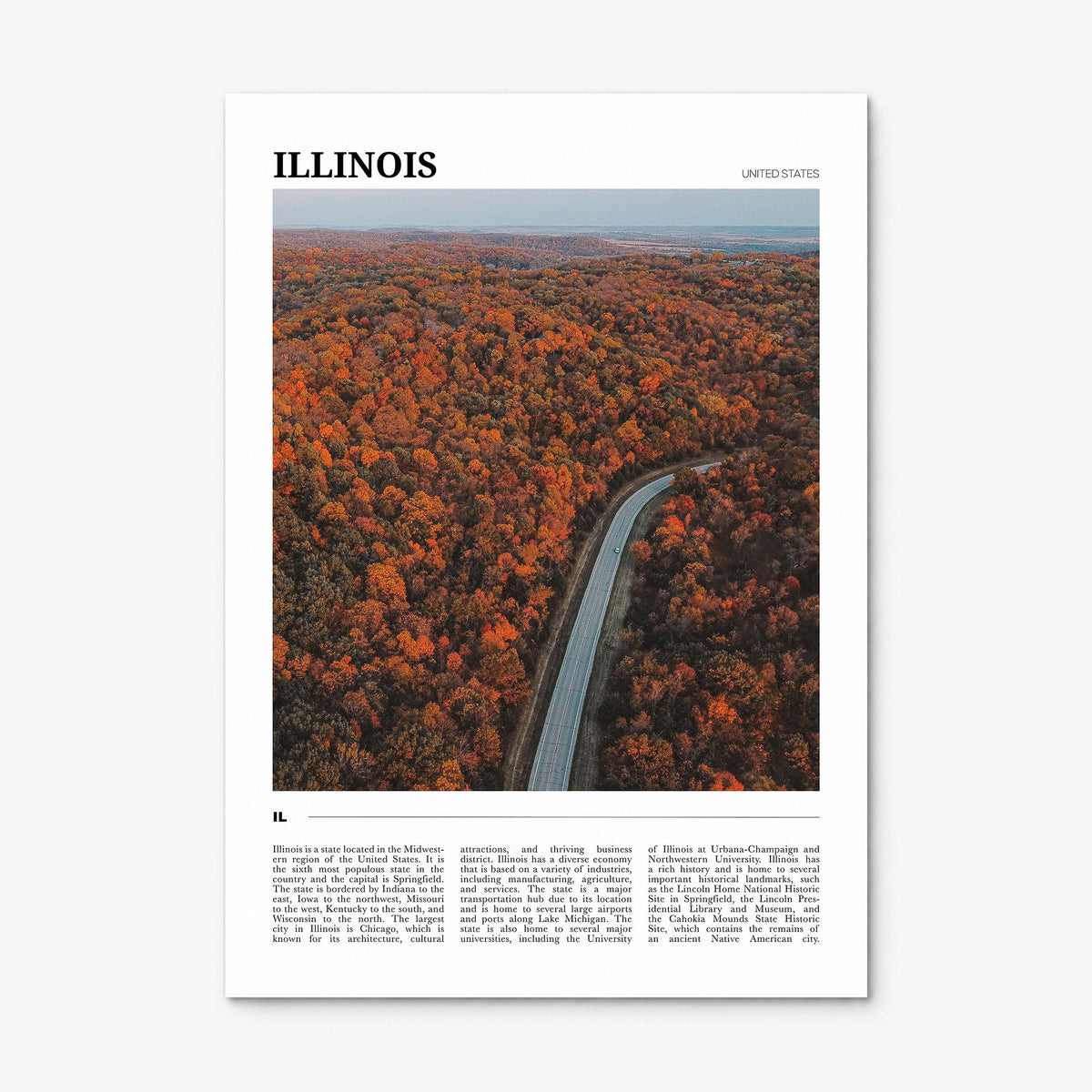 Illinois Travel No 3 Poster, print only (unframed)