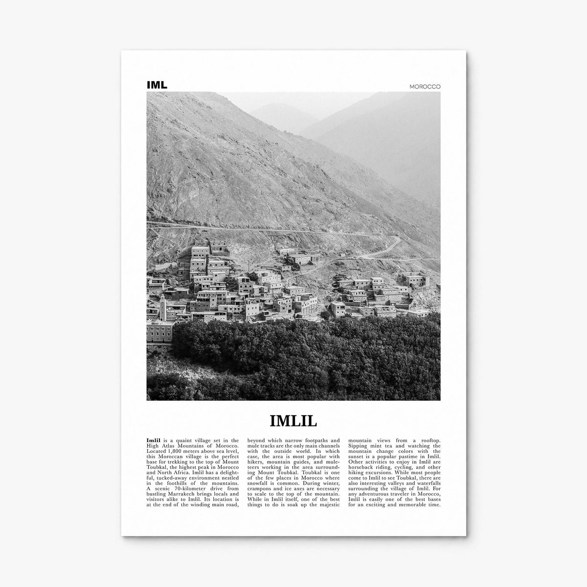 Imlil Newspaper Poster, print only (unframed)
