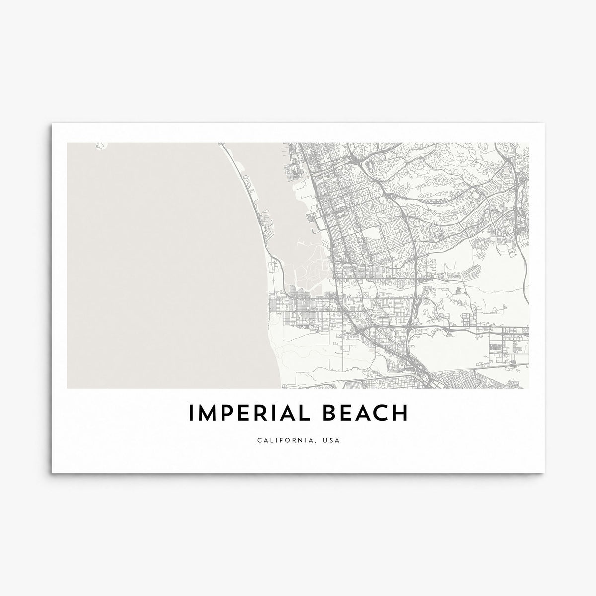 Imperial Beach Map Poster, print only (unframed)