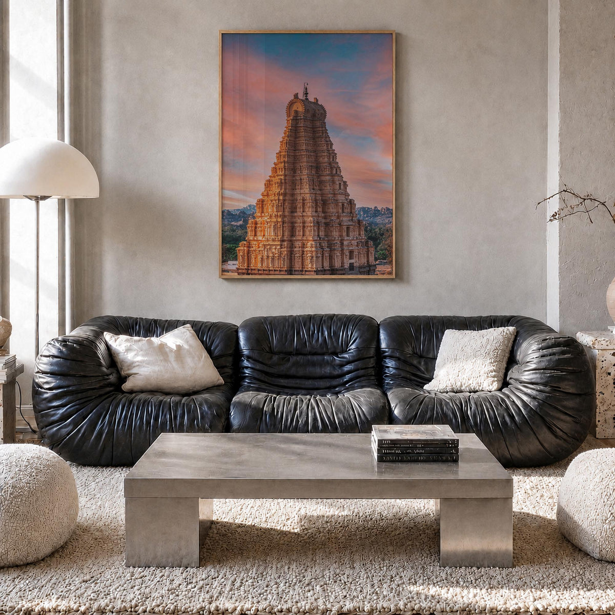 India no. 1 colorful photo poster of Asia – vertical wall art in natural wood frame, hanging on wall