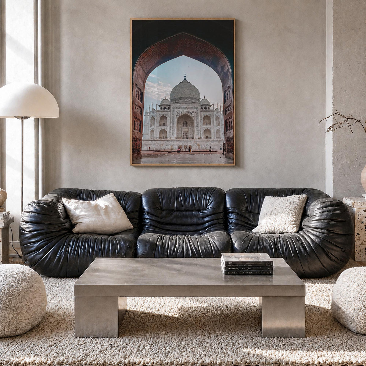 India no. 2 colorful photo poster of Asia – vertical wall art in natural wood frame, hanging on wall