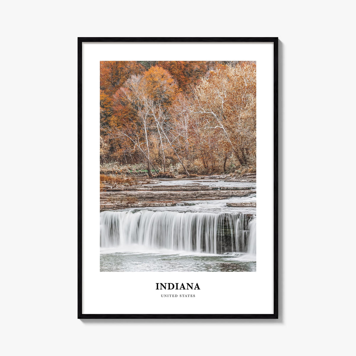 Indiana colorful classic poster of United States – vertical wall art, unframed print shown in interior mockup