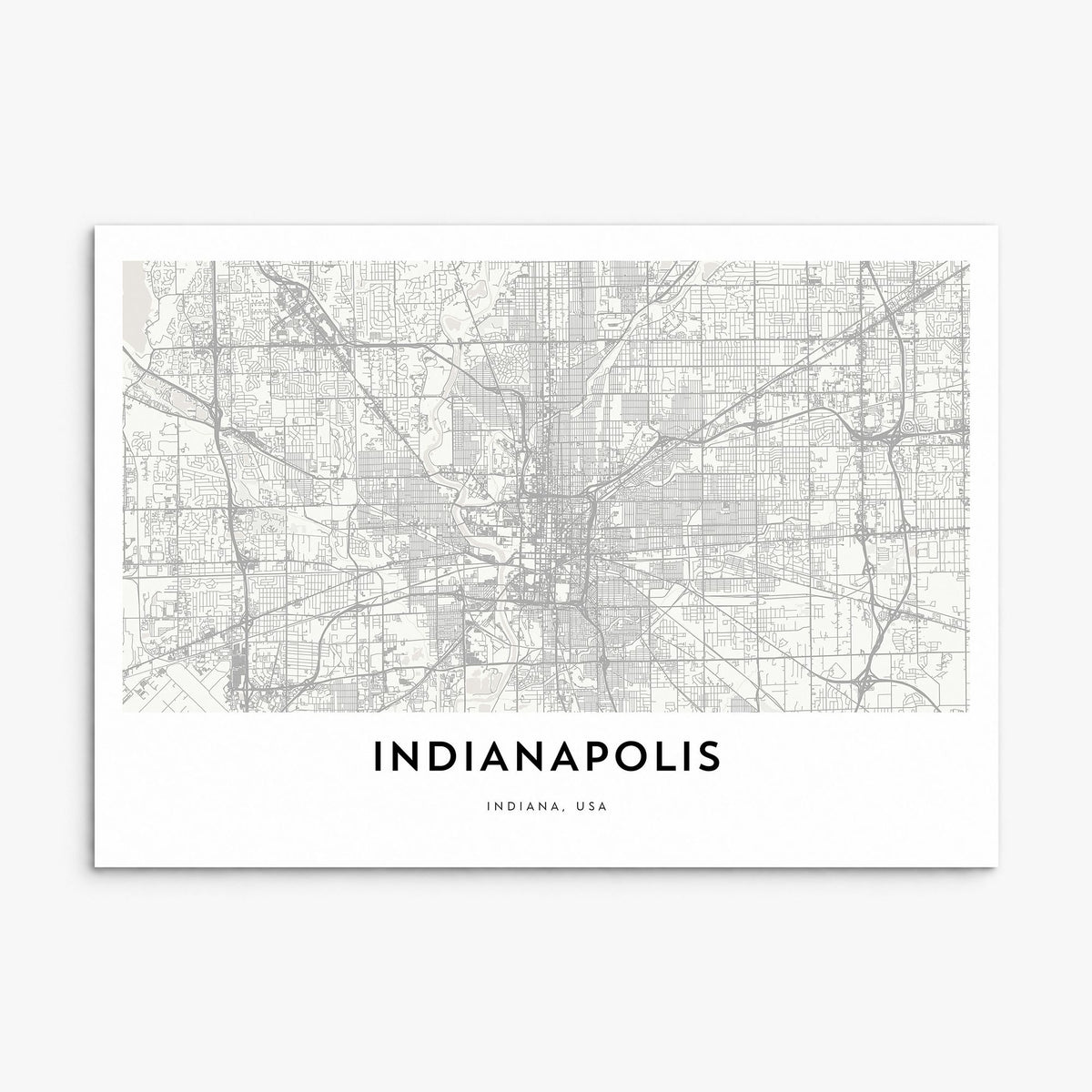 Indianapolis Map Poster, print only (unframed)