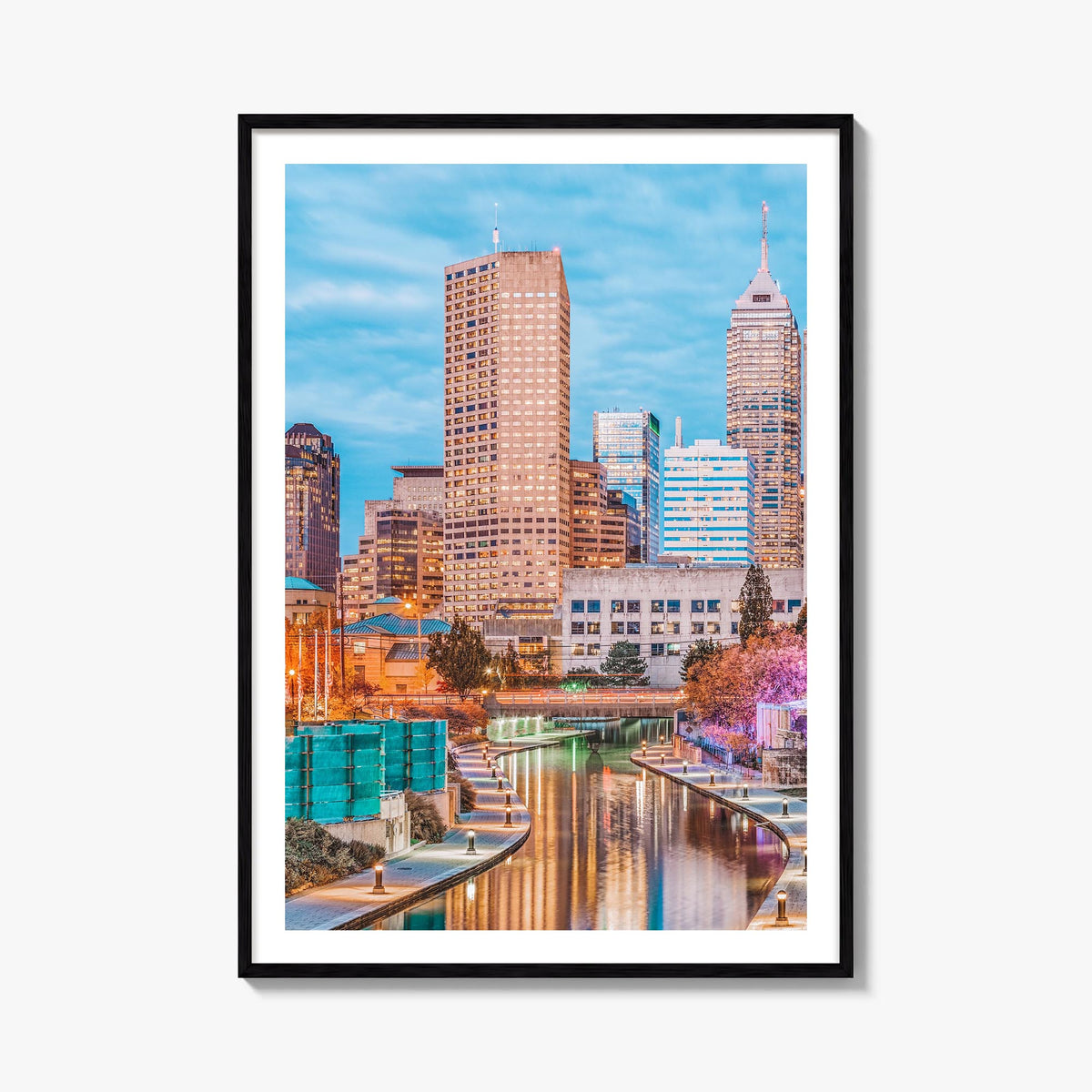 Indianapolis no. 1 colorful photo poster of Indiana, USA – vertical wall art, unframed print shown in interior mockup