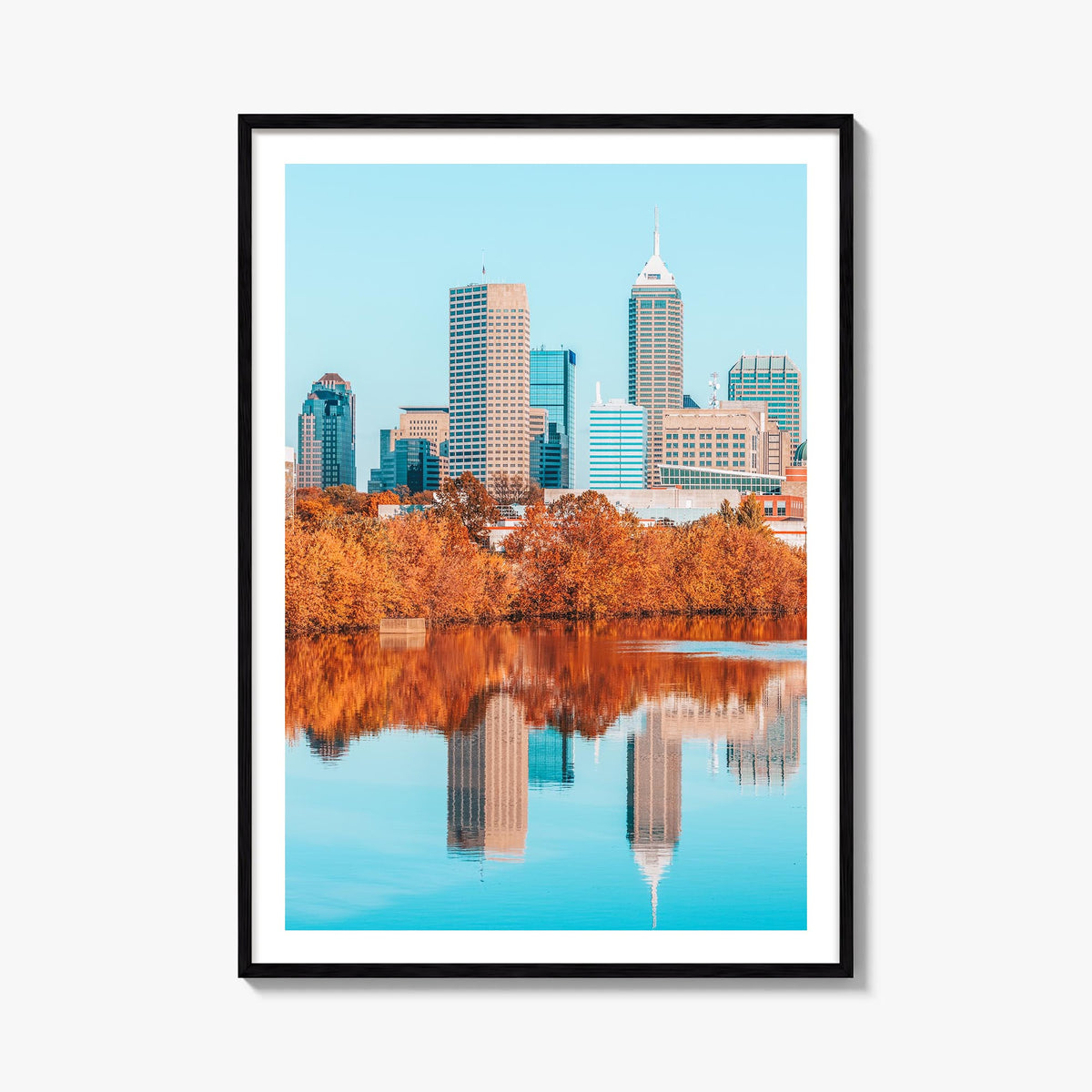 Indianapolis no. 2 colorful photo poster of Indiana, USA – vertical wall art, unframed print shown in interior mockup