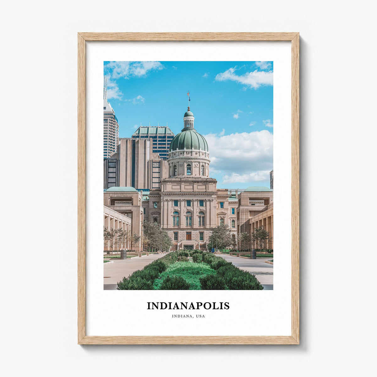 Indianapolis Classic No 2 Poster in a natural wood frame