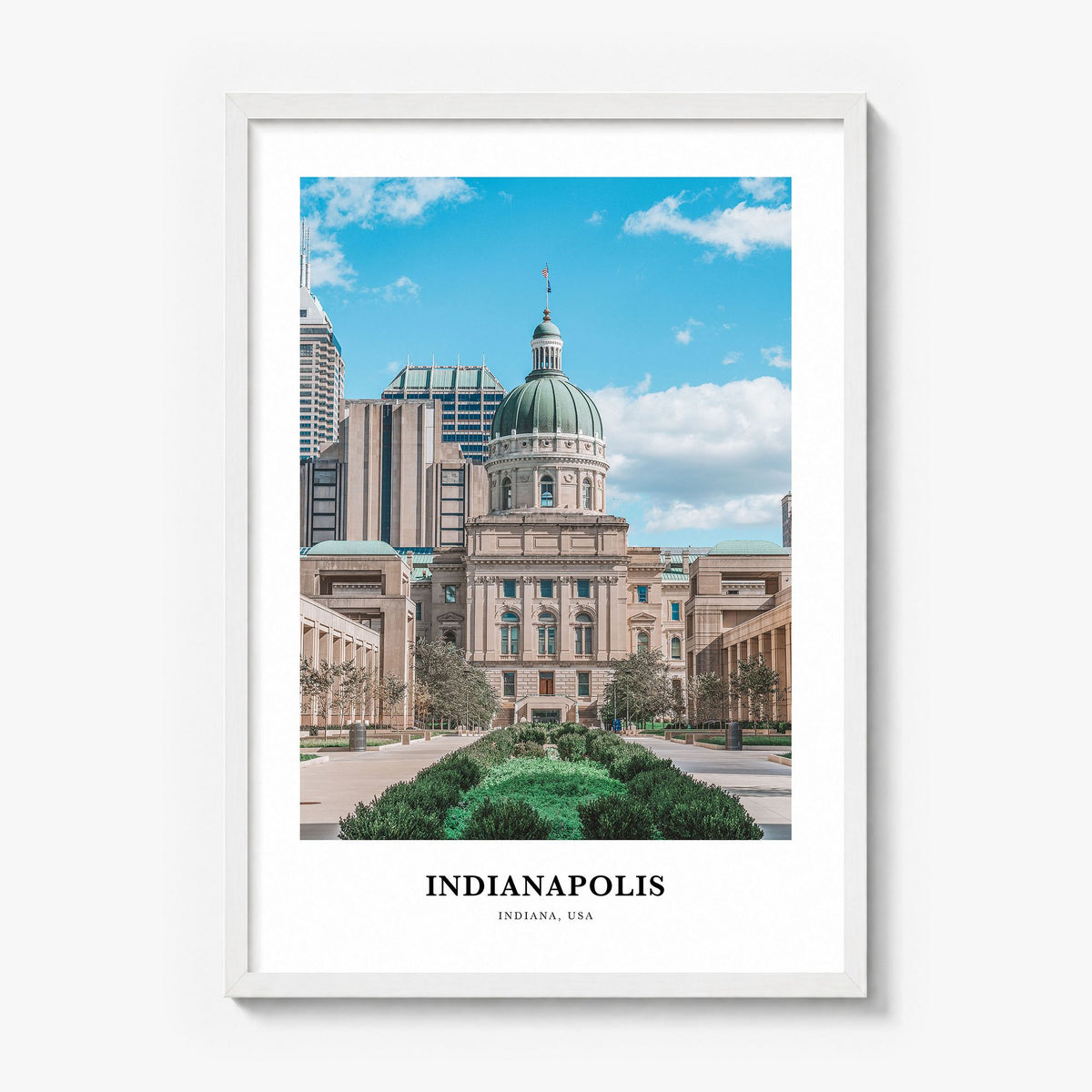 Indianapolis Classic No 2 Poster in a white wood frame