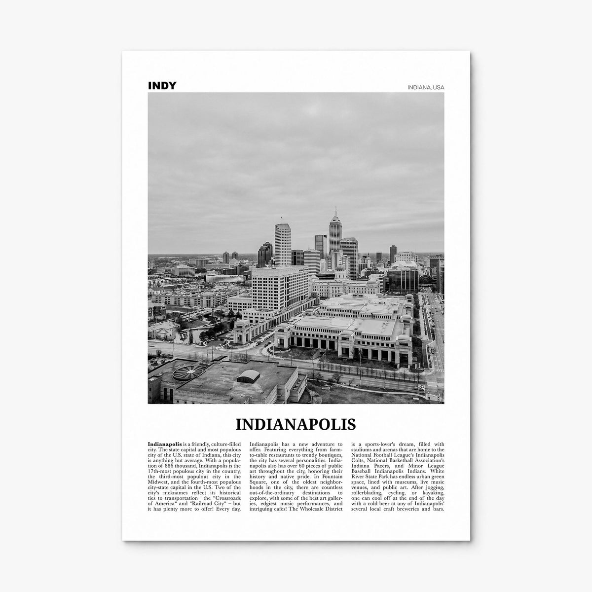 Indianapolis Newspaper No 2 Poster, print only (unframed)