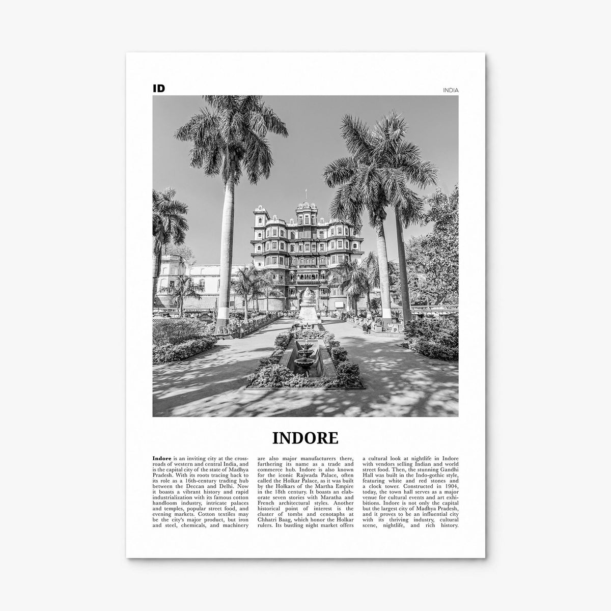 Indore Newspaper Poster, print only (unframed)